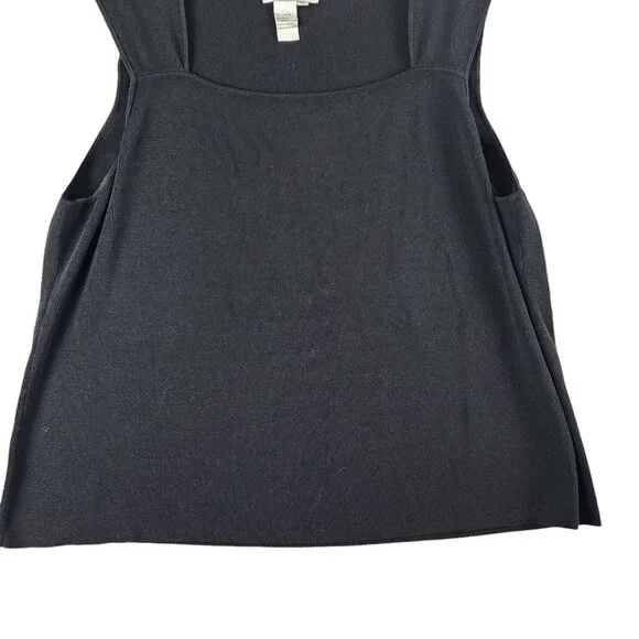 Joseph A. Womens Sleeveless Black Top Size 3X Square Neck Knit Office - Picture 4 of 5